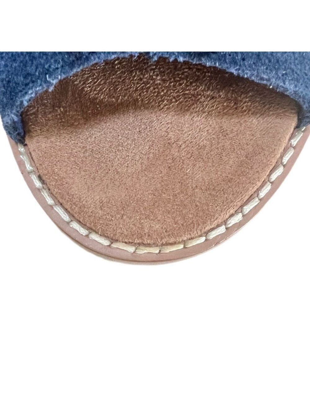 TOMS – Elba Peep Navy Suede Blue Open Toe Block Heel Bootie Heels - Size 6.5 - Picture 8 of 14